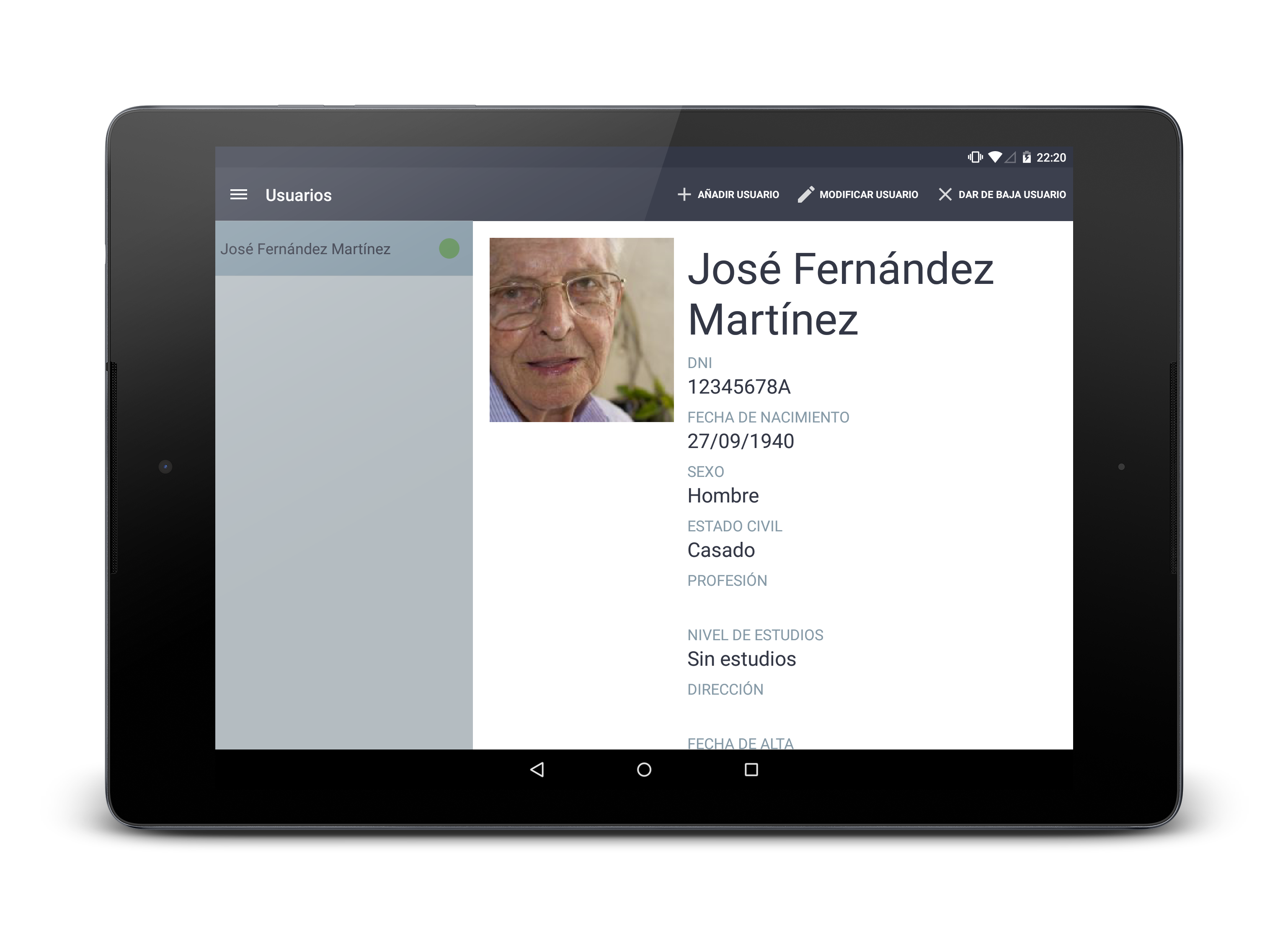 Gestión de datos del centro, usuarios y profesionales Gestión de datos del centro, usuarios y profesionales | Podrá consultar y gestionar la información relacionada con su centro, usuarios (identificados por foto y nombre) y profesionales (contiene información de los docentes del centro u organización).